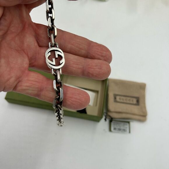 SOLD!!!!!!       Gucci interlocking G bracelet silver made in Italy - Picture 7 of 10